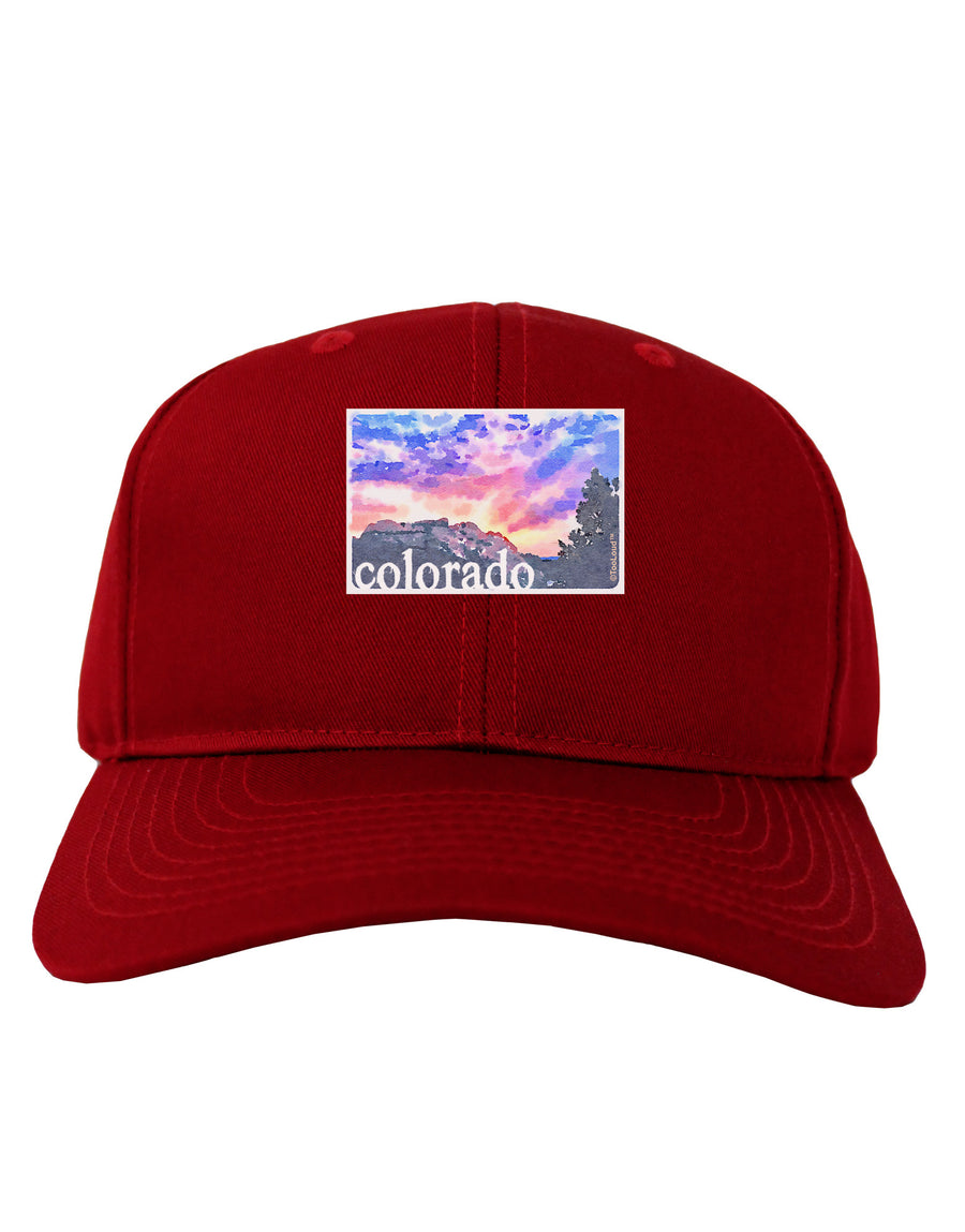 CO Rainbow Sunset Watercolor Text Adult Dark Baseball Cap Hat-Baseball Cap-TooLoud-Black-One Size-Davson Sales