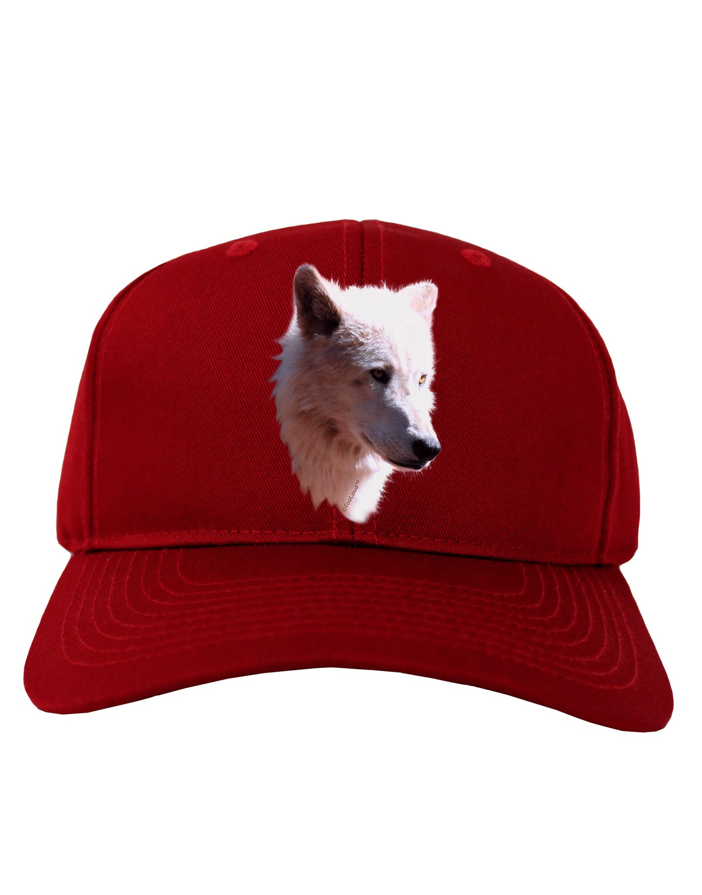 Magnificent White Wolf Head Adult Dark Baseball Cap Hat-Baseball Cap-TooLoud-Red-One Size-Davson Sales