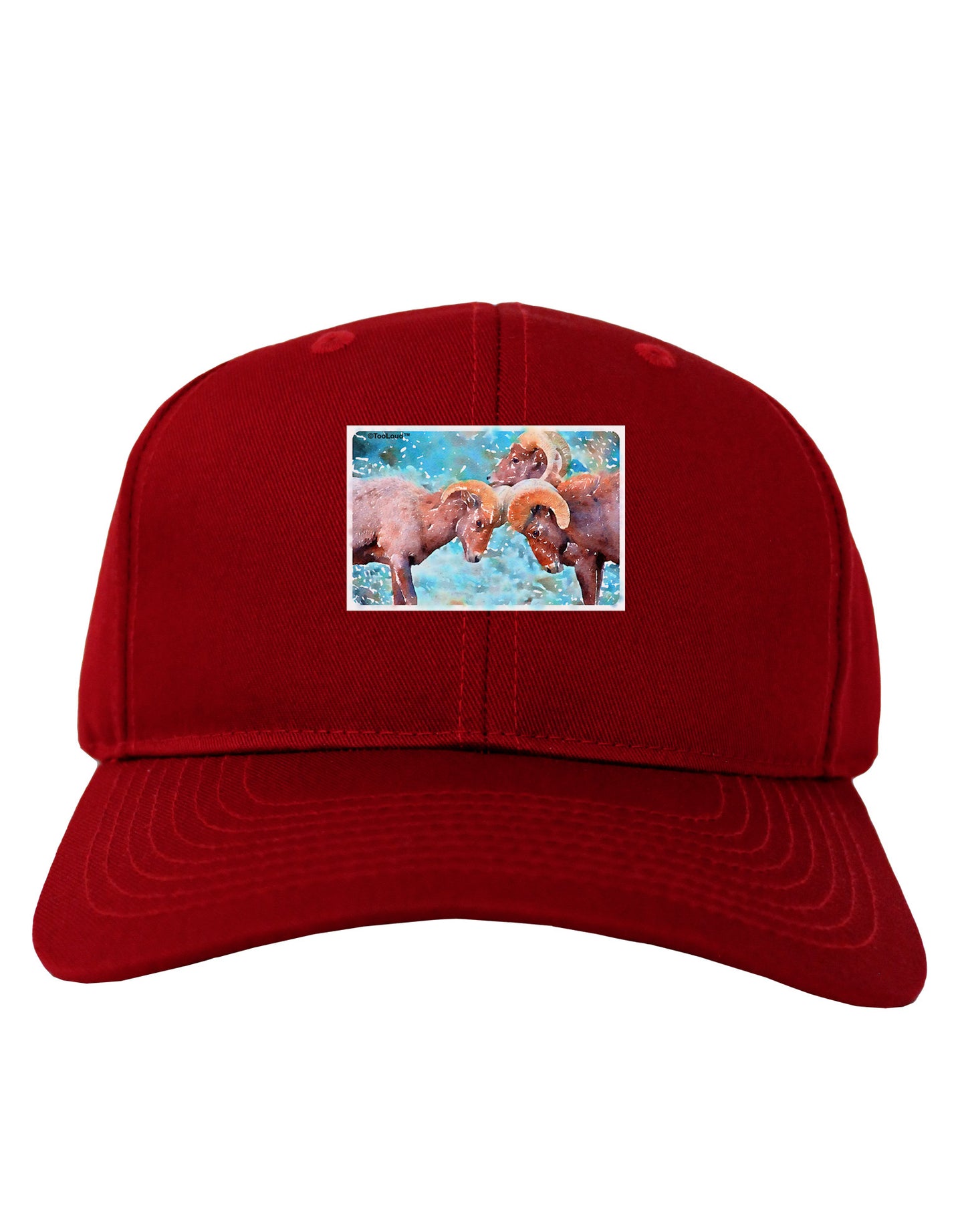 CO Bighorn Head Butt Watercolor Adult Dark Baseball Cap Hat-Baseball Cap-TooLoud-Red-One Size-Davson Sales