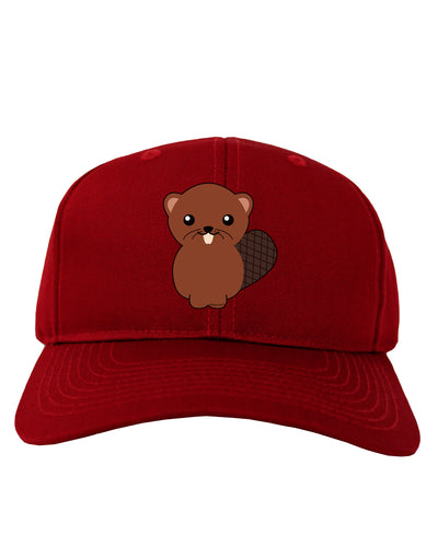 Cute Beaver Adult Dark Baseball Cap Hat-Baseball Cap-TooLoud-Red-One Size-Davson Sales