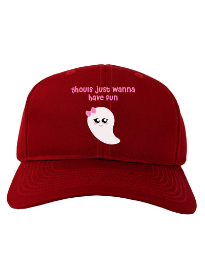 Ghouls Just Wanna Have Fun Cute Ghost - Halloween Adult Dark Baseball Cap Hat-Baseball Cap-TooLoud-Red-One Size-Davson Sales