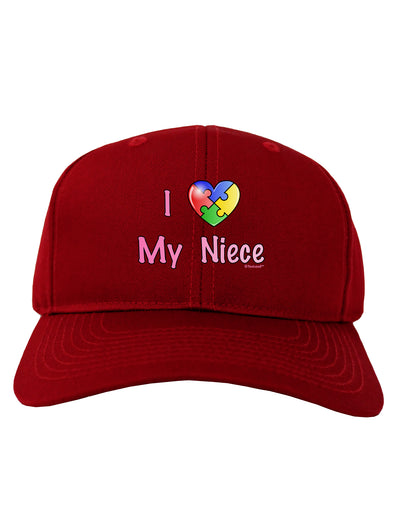 I Heart My Niece - Autism Awareness Adult Dark Baseball Cap Hat by TooLoud-Baseball Cap-TooLoud-Red-One Size-Davson Sales