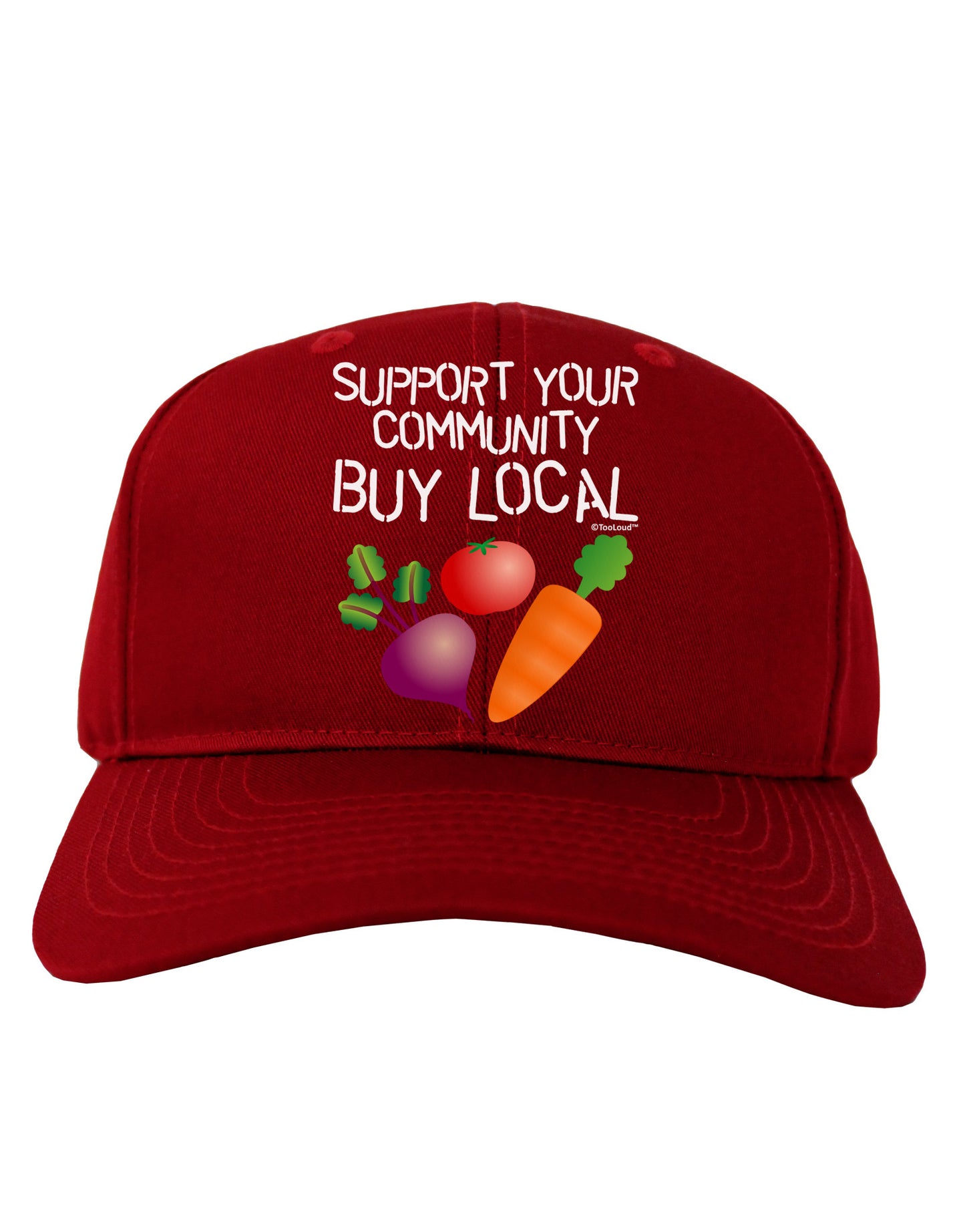 Support Your Community - Buy Local Adult Dark Baseball Cap Hat-Baseball Cap-TooLoud-Red-One Size-Davson Sales