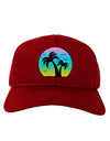 Palm Trees Silhouette - Beach Sunset Design Adult Dark Baseball Cap Hat-Baseball Cap-TooLoud-Red-One Size-Davson Sales