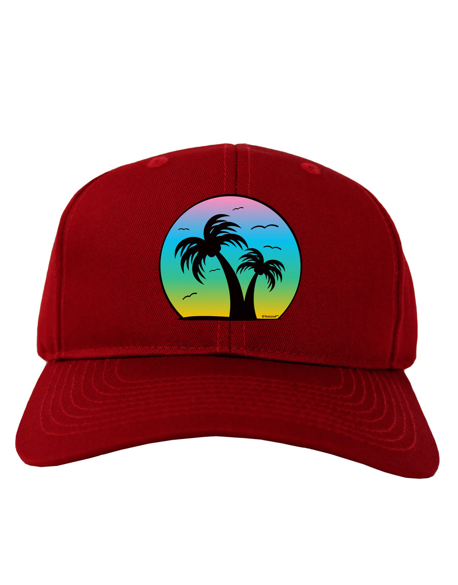 Palm Trees Silhouette - Beach Sunset Design Adult Dark Baseball Cap Hat-Baseball Cap-TooLoud-Black-One Size-Davson Sales