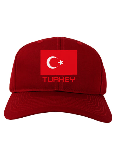 Turkey Flag with Text Adult Dark Baseball Cap Hat by TooLoud-Baseball Cap-TooLoud-Red-One Size-Davson Sales