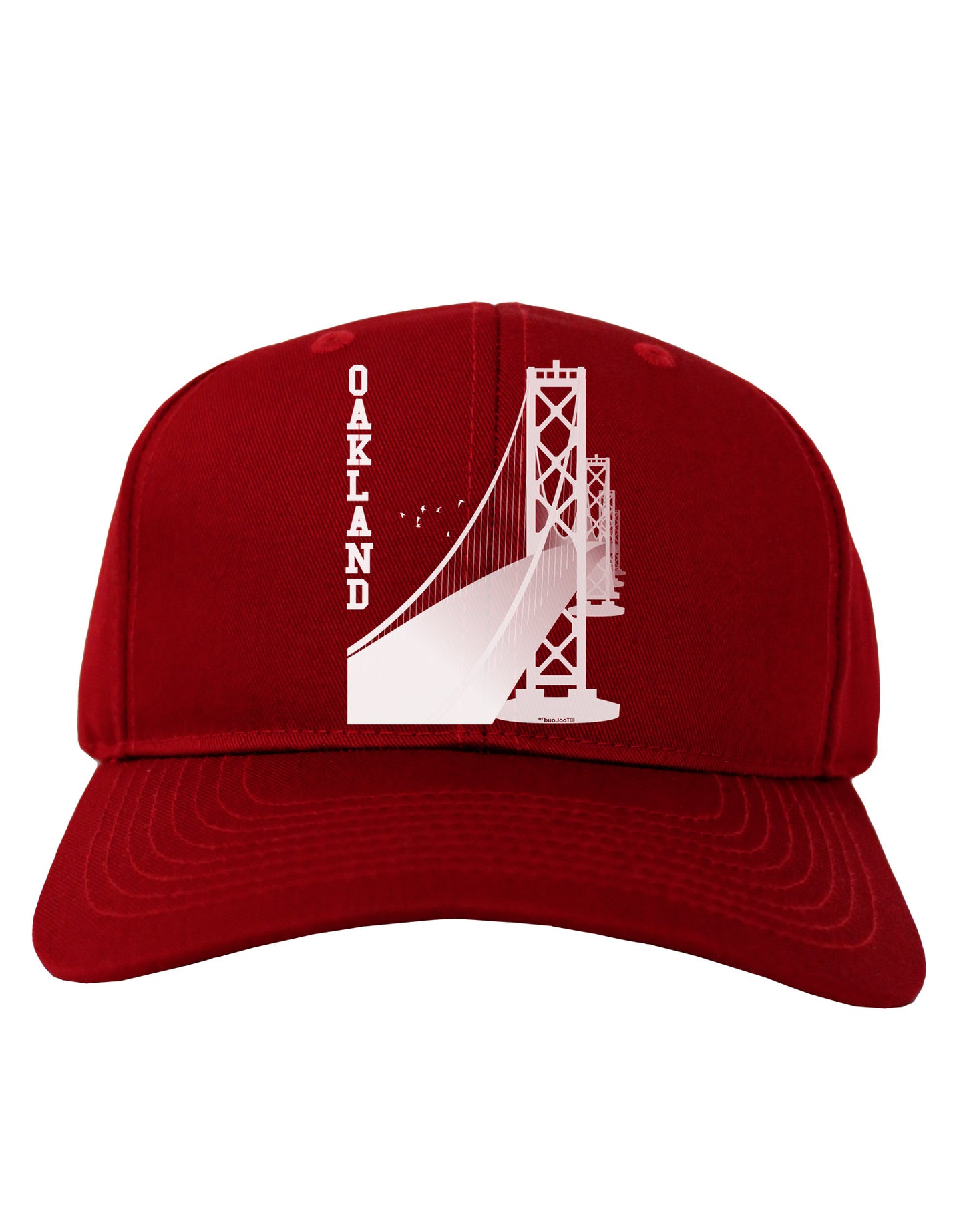 Oakland Text Bay Bridge Adult Dark Baseball Cap Hat-Baseball Cap-TooLoud-Red-One Size-Davson Sales