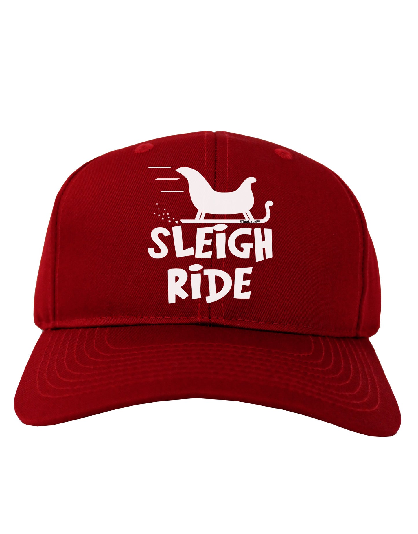 Sleigh Ride BnW Adult Dark Baseball Cap Hat-Baseball Cap-TooLoud-Red-One Size-Davson Sales