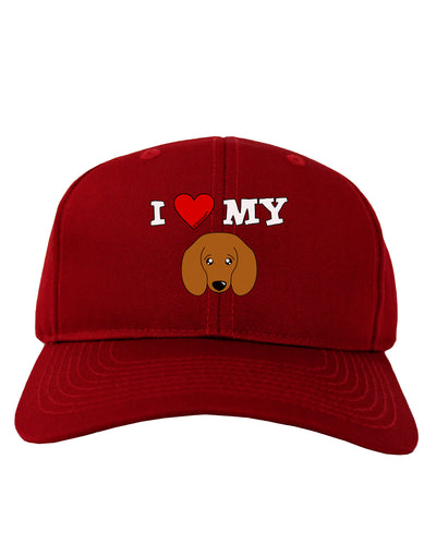 I Heart My - Cute Doxie Dachshund Dog Adult Dark Baseball Cap Hat by TooLoud