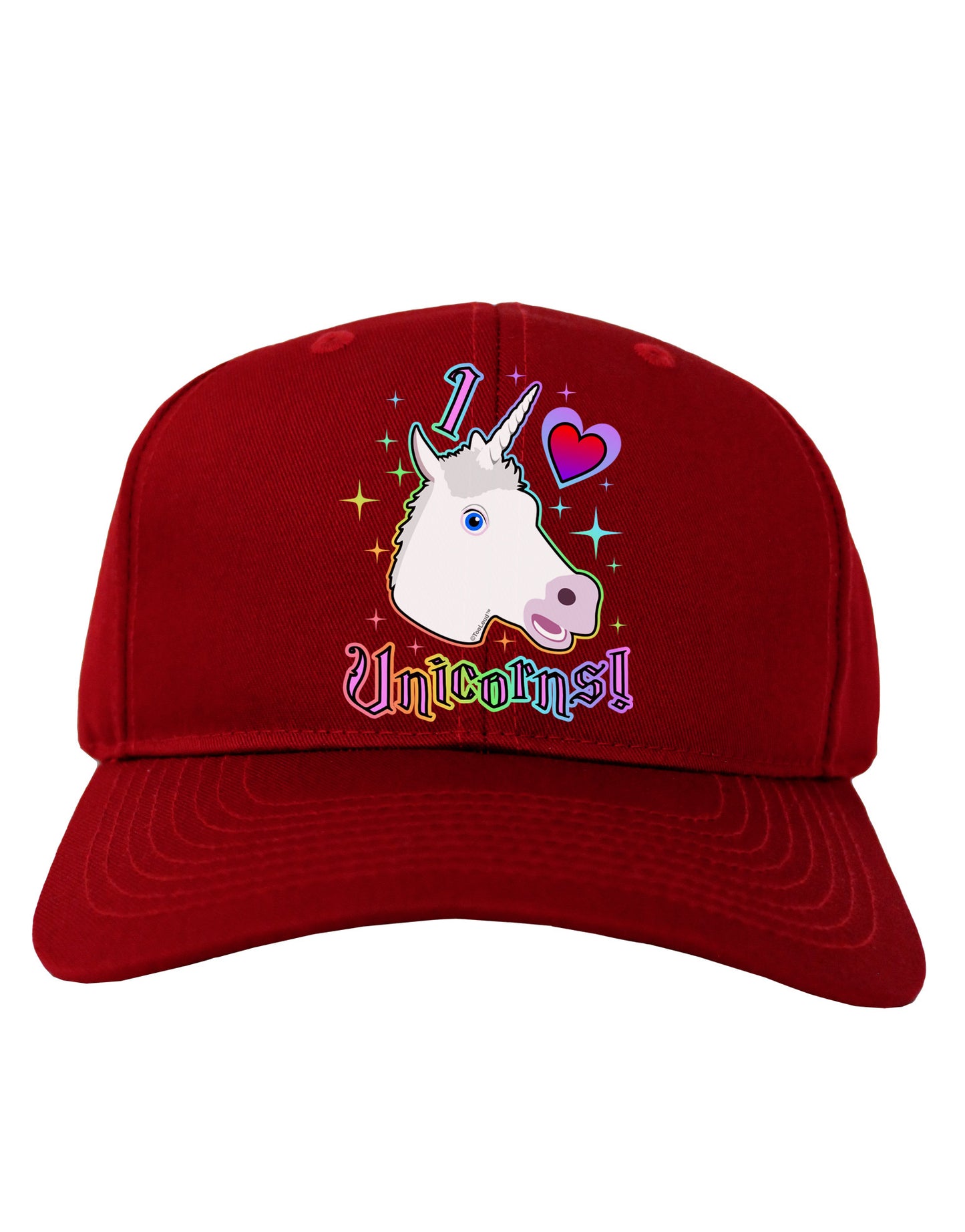 I love Unicorns Adult Dark Baseball Cap Hat-Baseball Cap-TooLoud-Red-One Size-Davson Sales