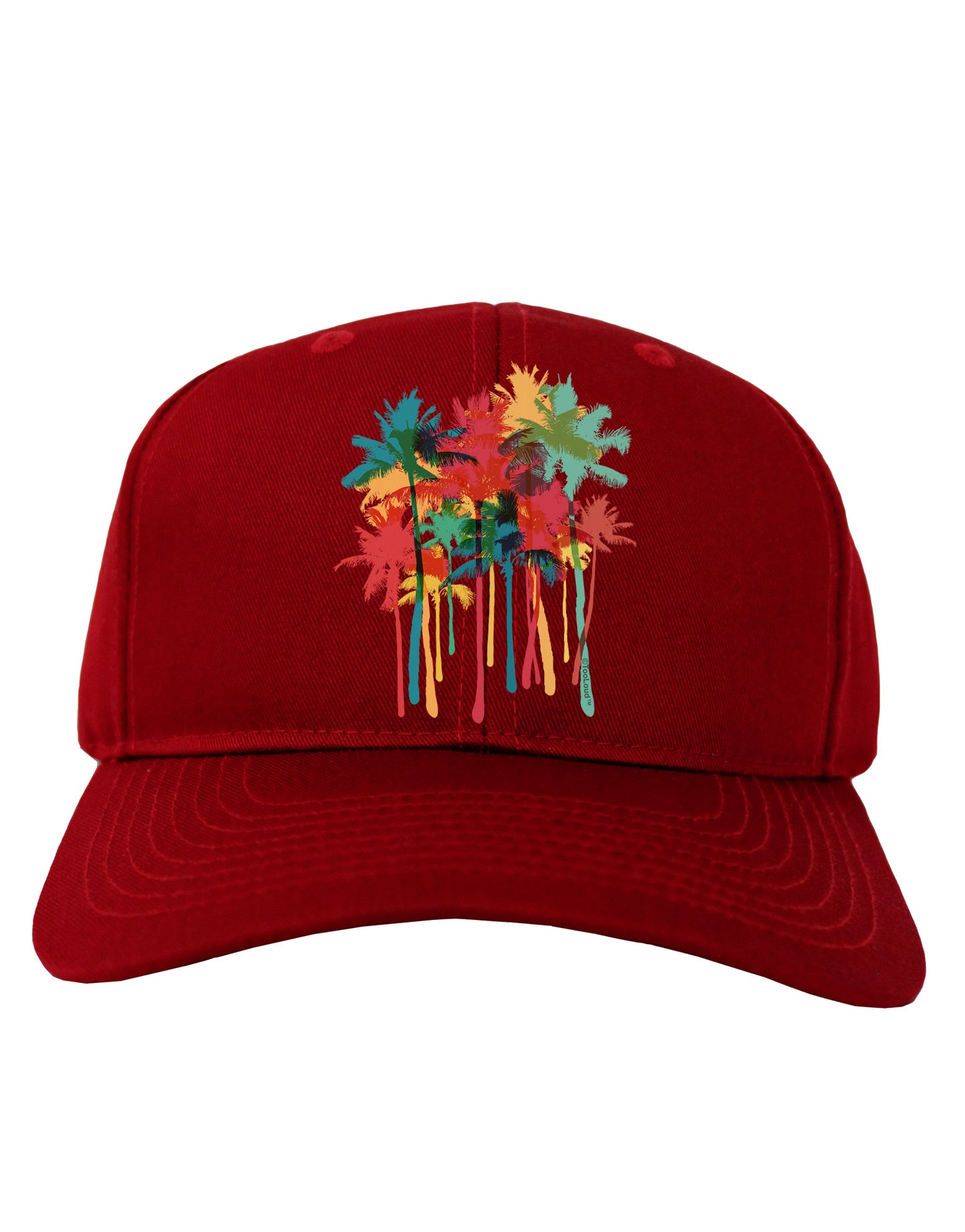 Paint Splash Palm Trees Adult Dark Baseball Cap Hat-Baseball Cap-TooLoud-Red-One Size-Davson Sales
