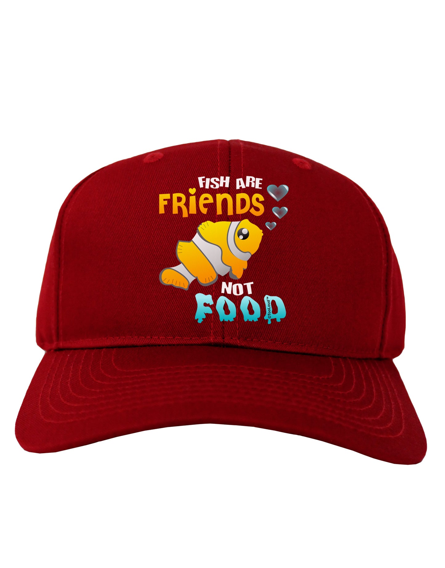 Fish Are Friends Not Food Adult Dark Baseball Cap Hat-Baseball Cap-TooLoud-Red-One Size-Davson Sales