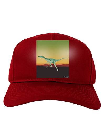 Ornithomimus Velox - Without Name Adult Dark Baseball Cap Hat by TooLoud-Baseball Cap-TooLoud-Red-One Size-Davson Sales