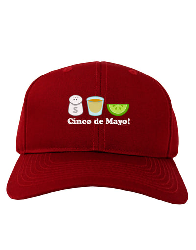 Cinco de Mayo Design - Salt Tequila Lime Adult Dark Baseball Cap Hat by TooLoud-Baseball Cap-TooLoud-Red-One Size-Davson Sales