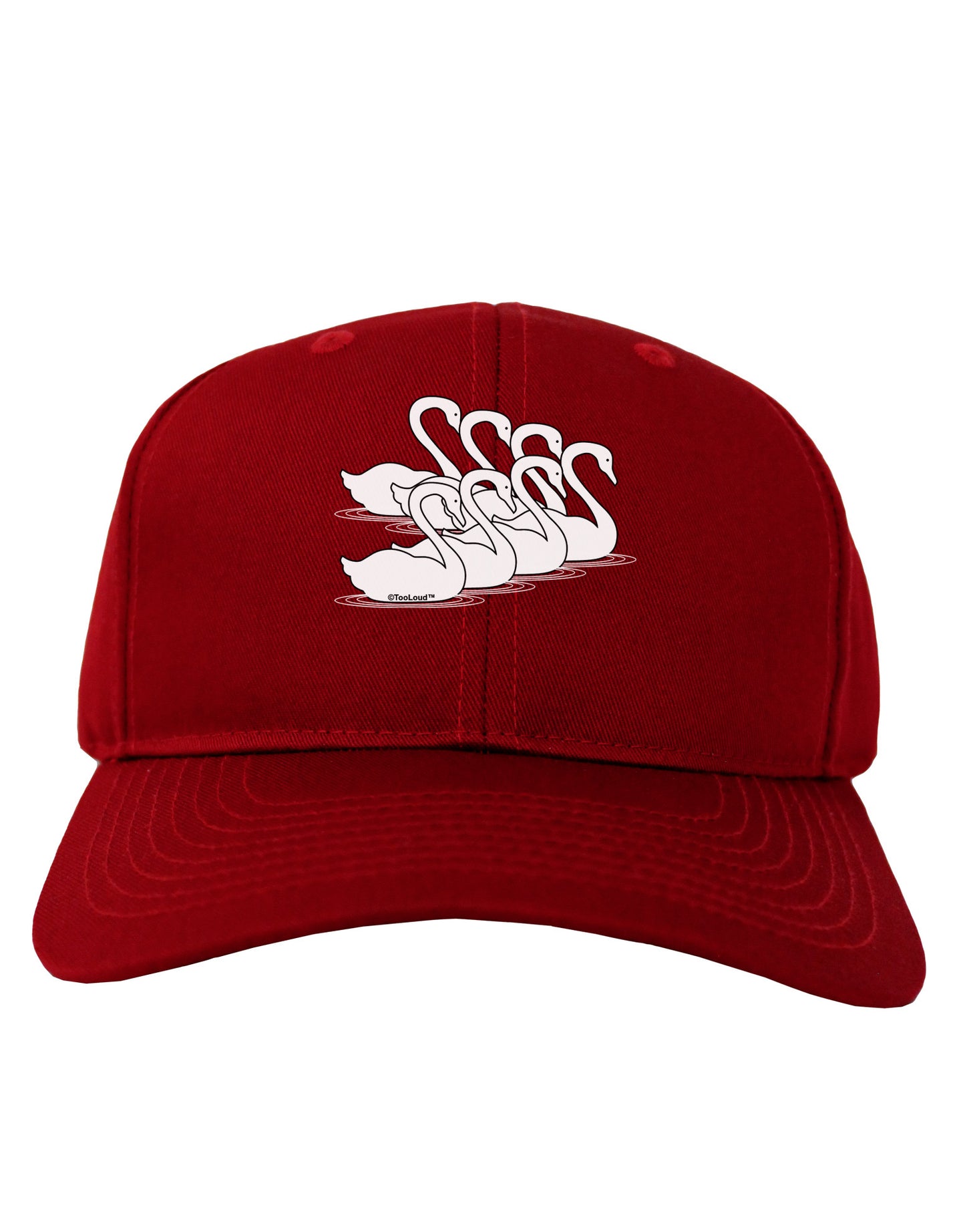 Seven Swans A Swimming Adult Dark Baseball Cap Hat-Baseball Cap-TooLoud-Red-One Size-Davson Sales
