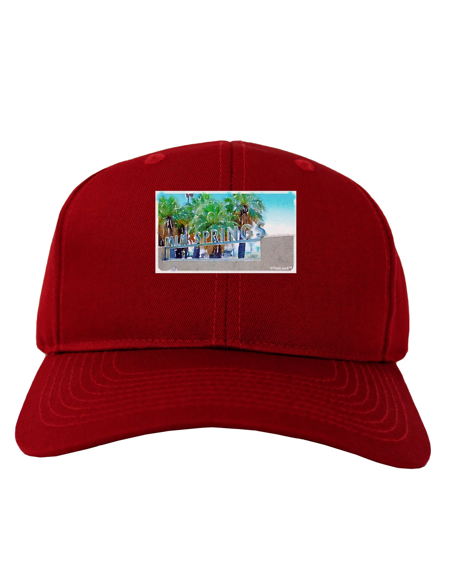 Palm Springs Watercolor Adult Dark Baseball Cap Hat-Baseball Cap-TooLoud-Red-One Size-Davson Sales