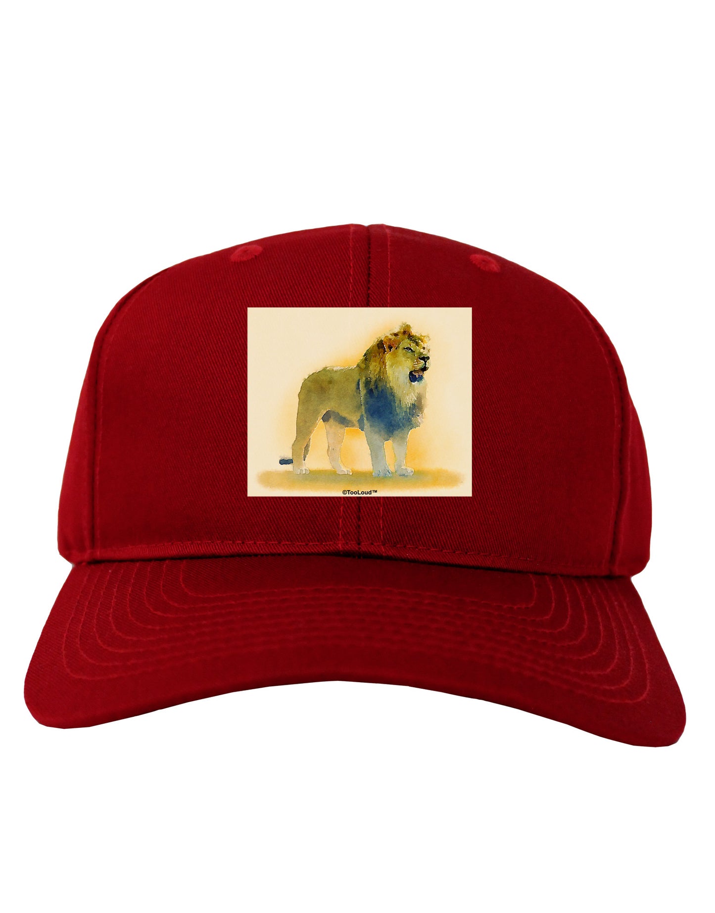 Lion Watercolor 1 Adult Dark Baseball Cap Hat-Baseball Cap-TooLoud-Red-One Size-Davson Sales