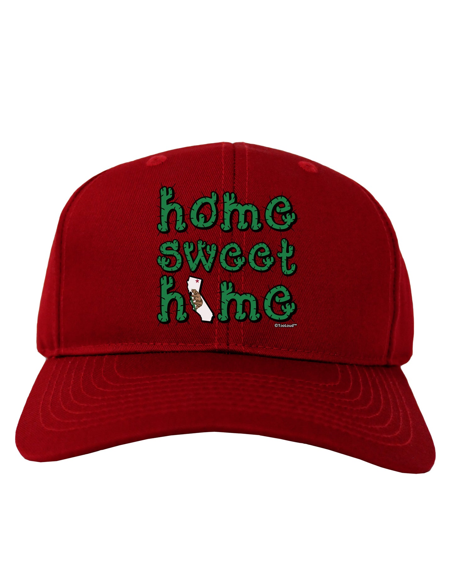 Home Sweet Home - California - Cactus and State Flag Adult Dark Baseball Cap Hat by TooLoud-Baseball Cap-TooLoud-Red-One Size-Davson Sales