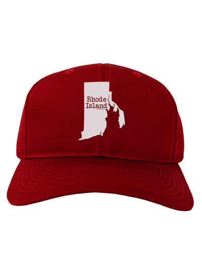 Rhode Island - United States Shape Adult Dark Baseball Cap Hat by TooLoud-Baseball Cap-TooLoud-Red-One Size-Davson Sales