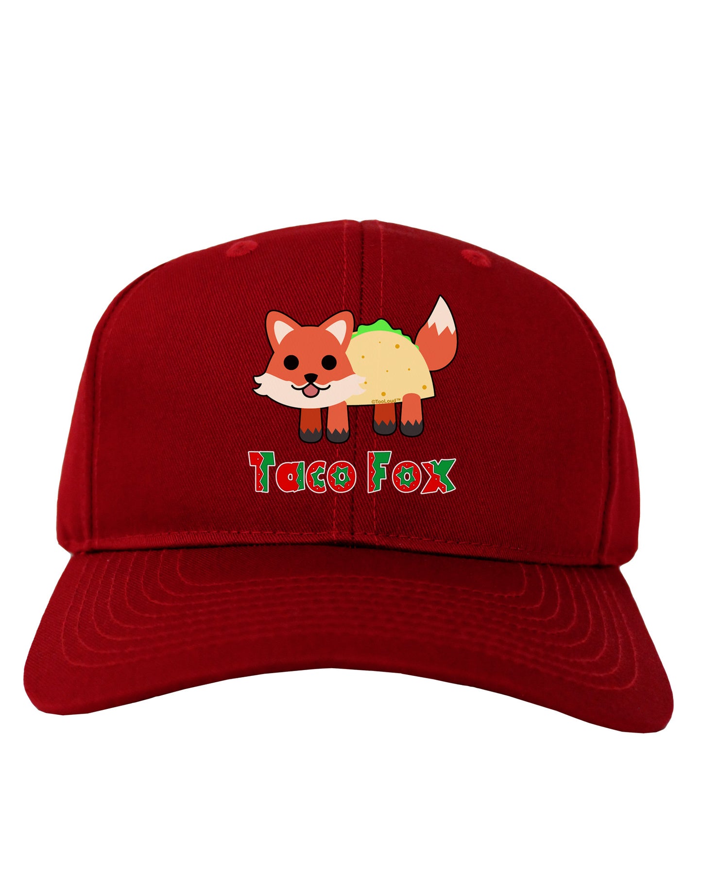 Cute Taco Fox Text Adult Dark Baseball Cap Hat-Baseball Cap-TooLoud-Red-One Size-Davson Sales