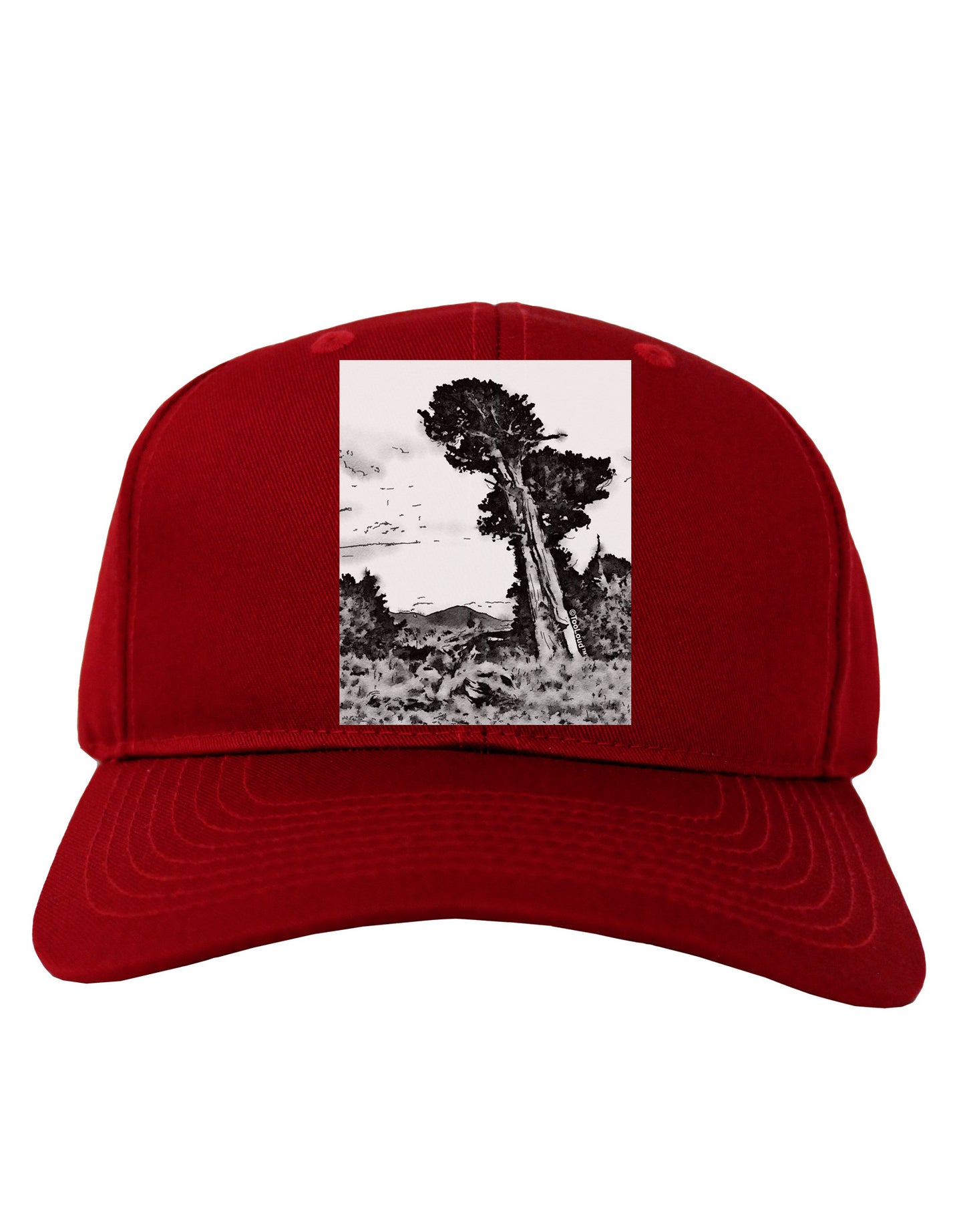 Colorado Landscape Watercolor BW Adult Dark Baseball Cap Hat-Baseball Cap-TooLoud-Red-One Size-Davson Sales