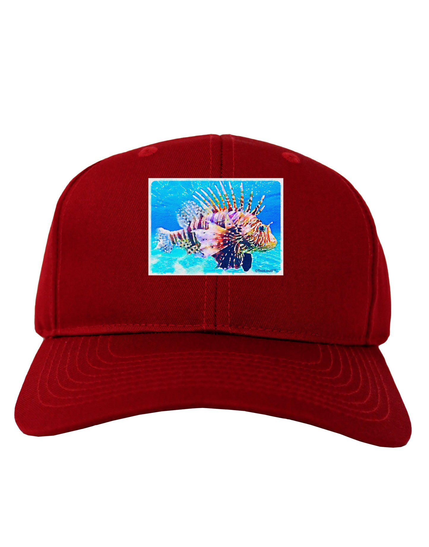 Lionfish in Watercolor Adult Dark Baseball Cap Hat by-Baseball Cap-TooLoud-Red-One Size-Davson Sales