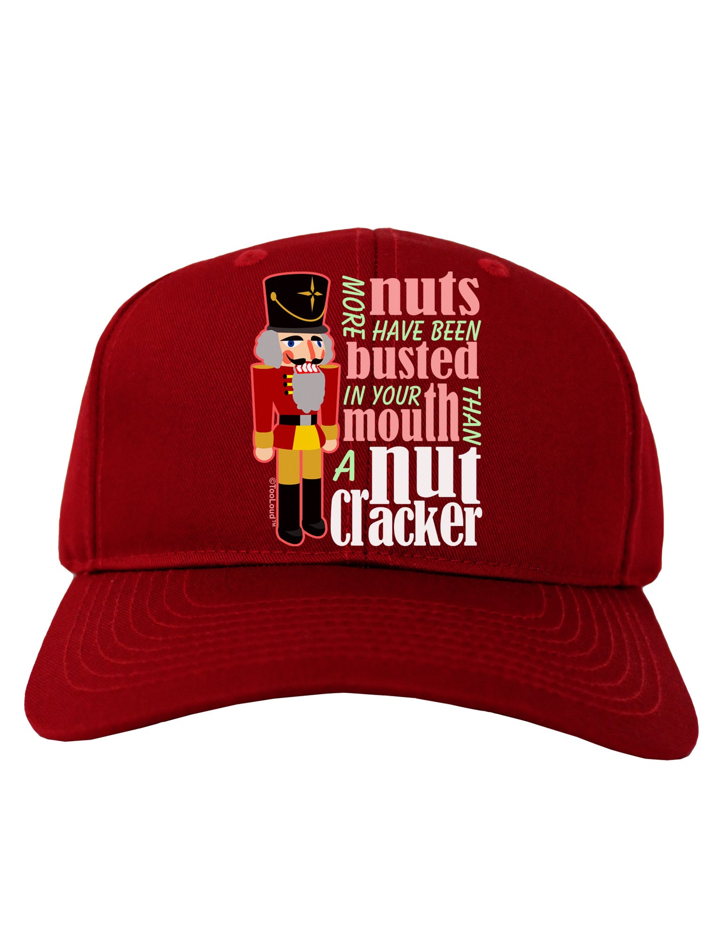 More Nuts Busted - Your Mouth Adult Dark Baseball Cap Hat by-Baseball Cap-TooLoud-Red-One Size-Davson Sales