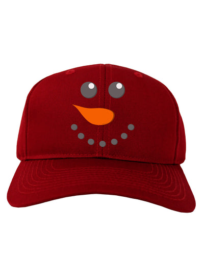 Snowman Face Christmas Adult Dark Baseball Cap Hat-Baseball Cap-TooLoud-Red-One Size-Davson Sales