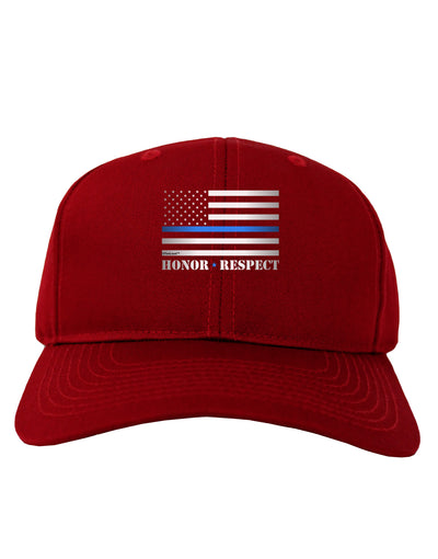 Honor Respect Blue Line Adult Dark Baseball Cap Hat-Baseball Cap-TooLoud-Red-One Size-Davson Sales