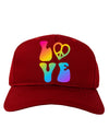 Peace and Love - Peace Heart Love Adult Dark Baseball Cap Hat-Baseball Cap-TooLoud-Red-One Size-Davson Sales