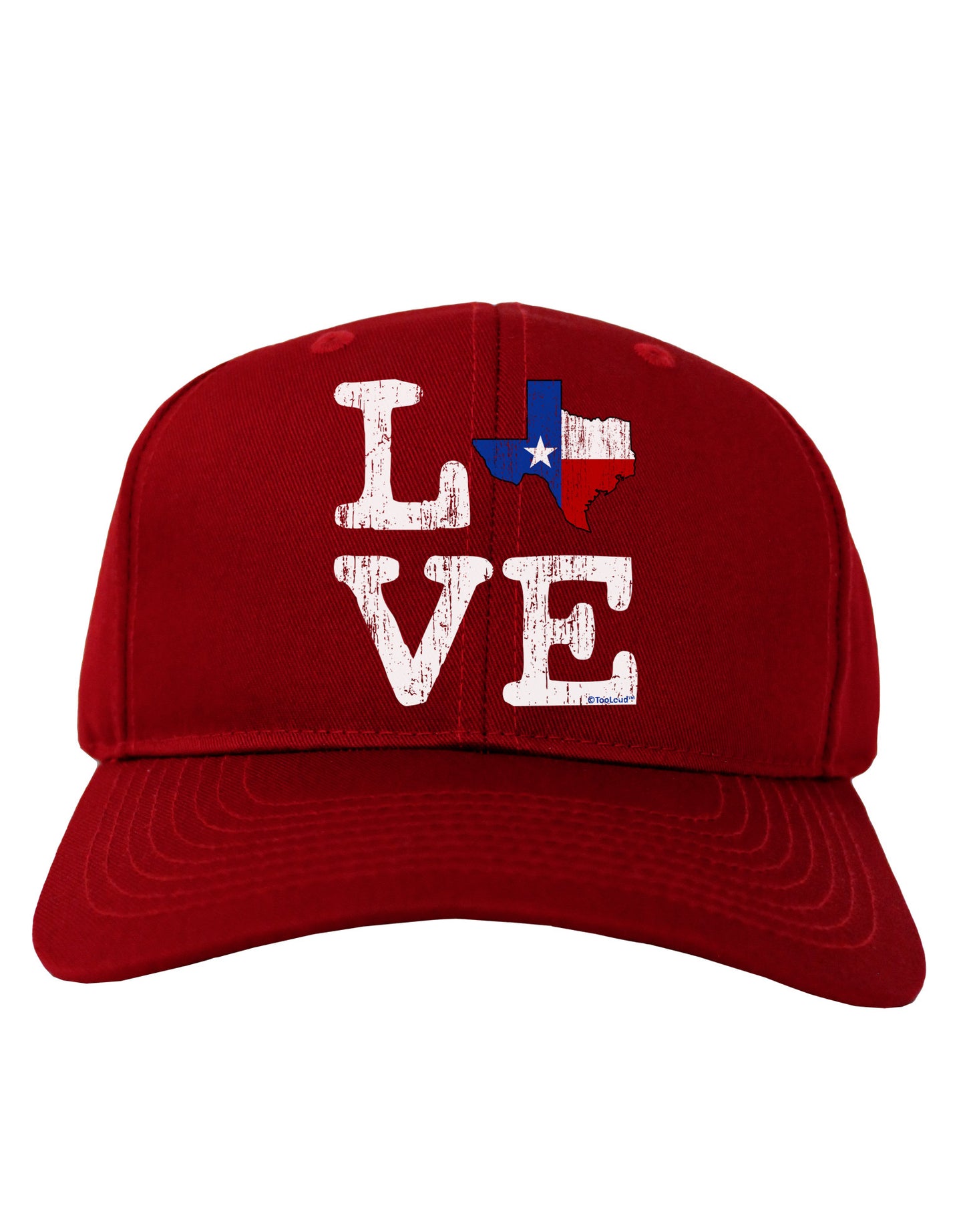 Texas Love Distressed Design Adult Dark Baseball Cap Hat by TooLoud-Baseball Cap-TooLoud-Red-One Size-Davson Sales