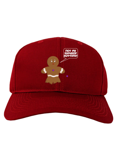 Not My Gumdrop Buttons Gingerbread Man Christmas Adult Dark Baseball Cap Hat-Baseball Cap-TooLoud-Red-One Size-Davson Sales