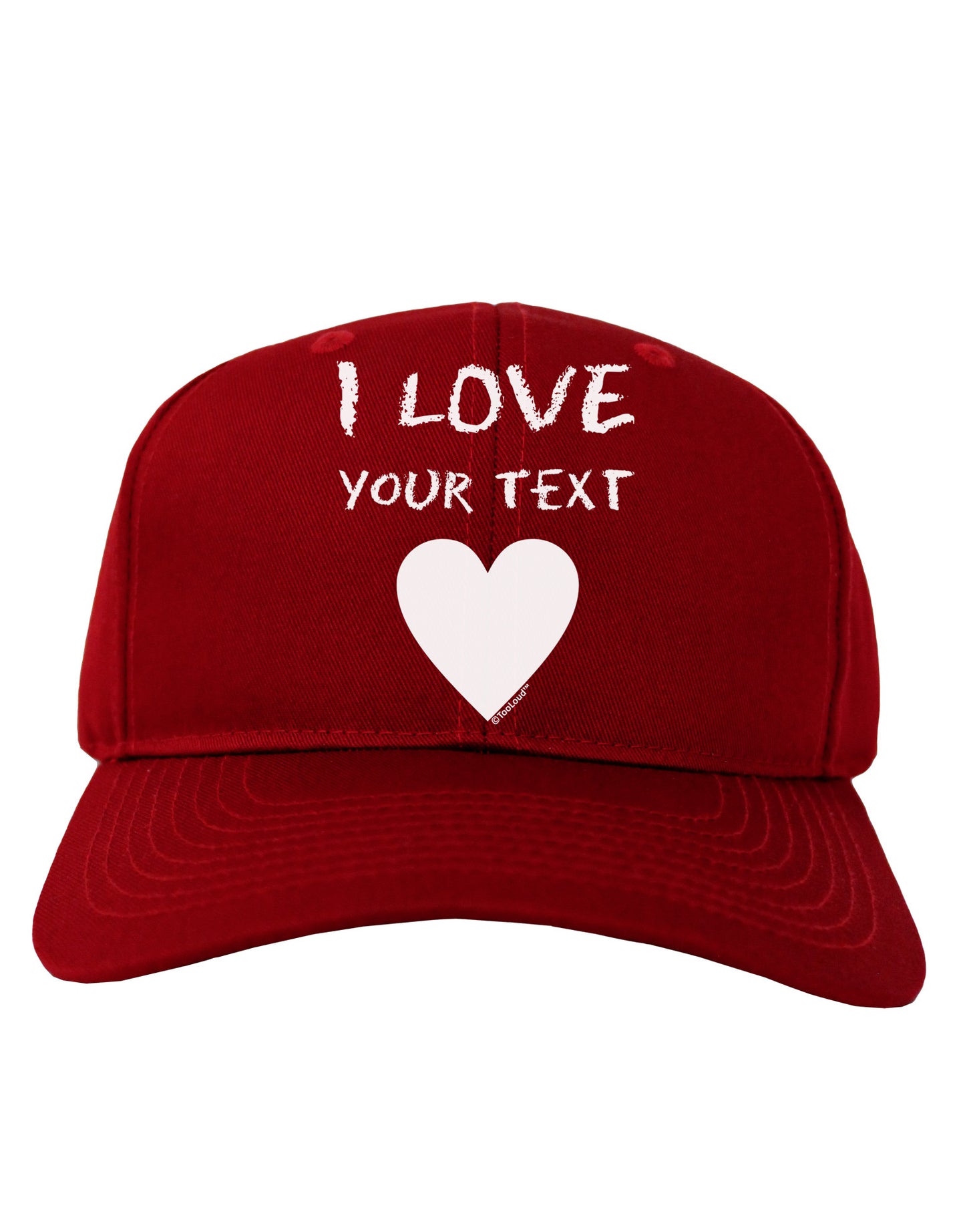 Personalized I Love Customized Adult Dark Baseball Cap Hat-Baseball Cap-TooLoud-Red-One Size-Davson Sales