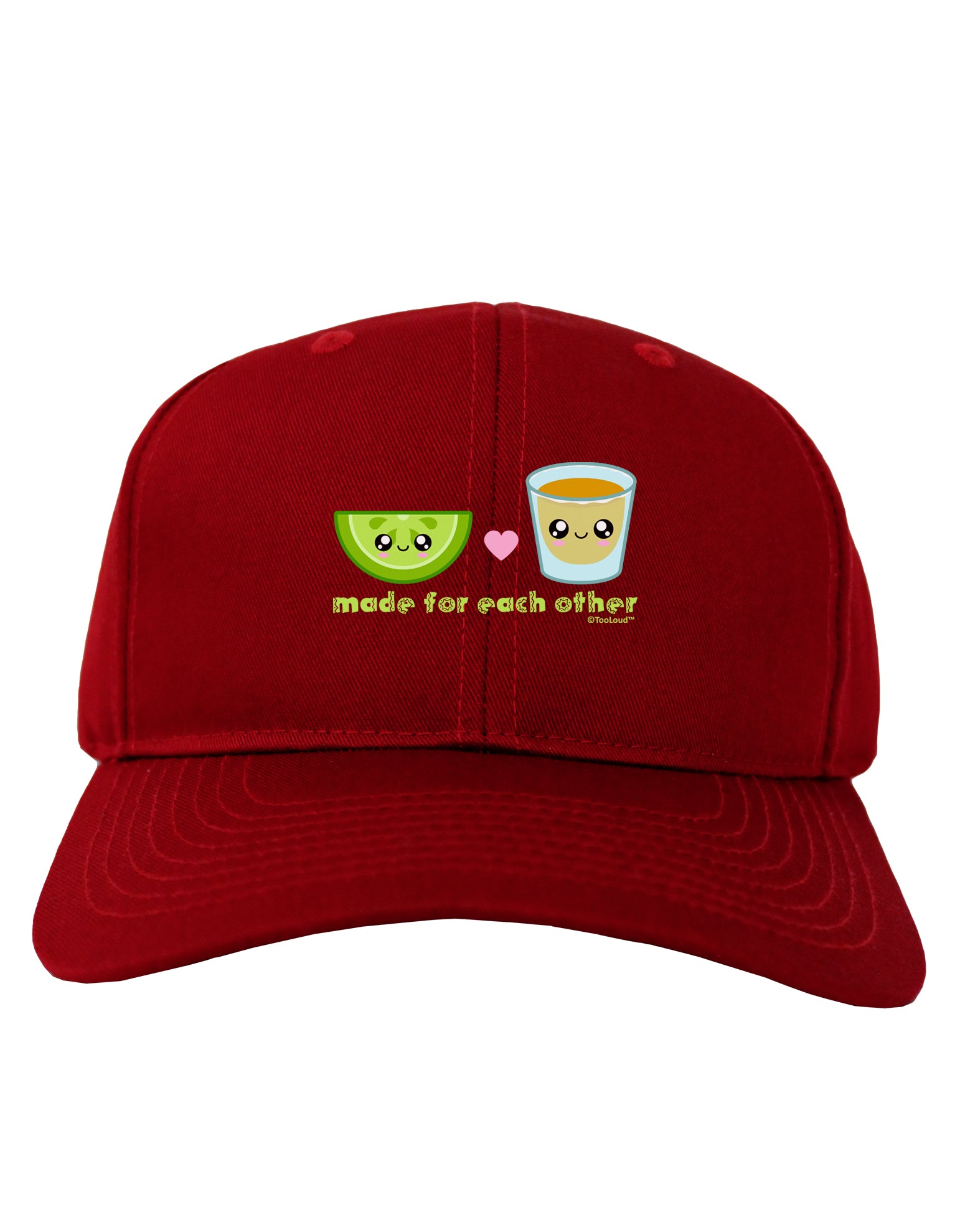 Cute Tequila Shot and Lime - Made For Each Other Adult Dark Baseball Cap Hat by TooLoud-Baseball Cap-TooLoud-Red-One Size-Davson Sales