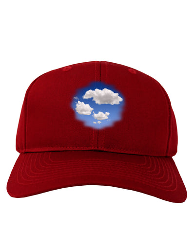 Blue Sky Puffy Clouds Adult Dark Baseball Cap Hat-Baseball Cap-TooLoud-Red-One Size-Davson Sales