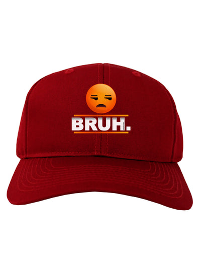 Bruh Emoji Adult Dark Baseball Cap Hat-Baseball Cap-TooLoud-Red-One Size-Davson Sales