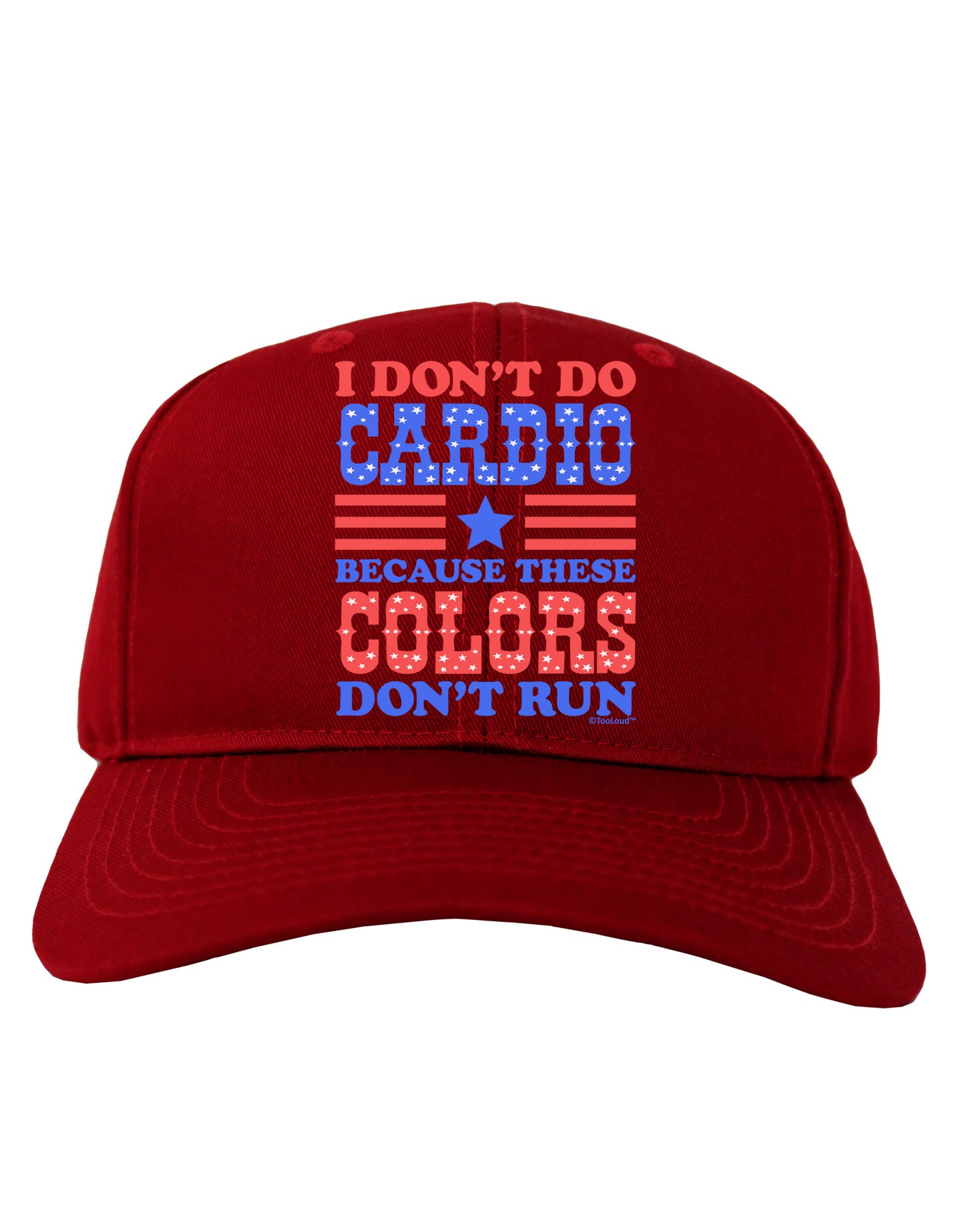 I Don't Do Cardio Because These Colors Don't Run Adult Dark Baseball Cap Hat-Baseball Cap-TooLoud-Red-One Size-Davson Sales