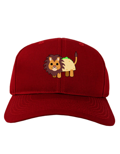 Cute Taco Lion Adult Dark Baseball Cap Hat-Baseball Cap-TooLoud-Red-One Size-Davson Sales