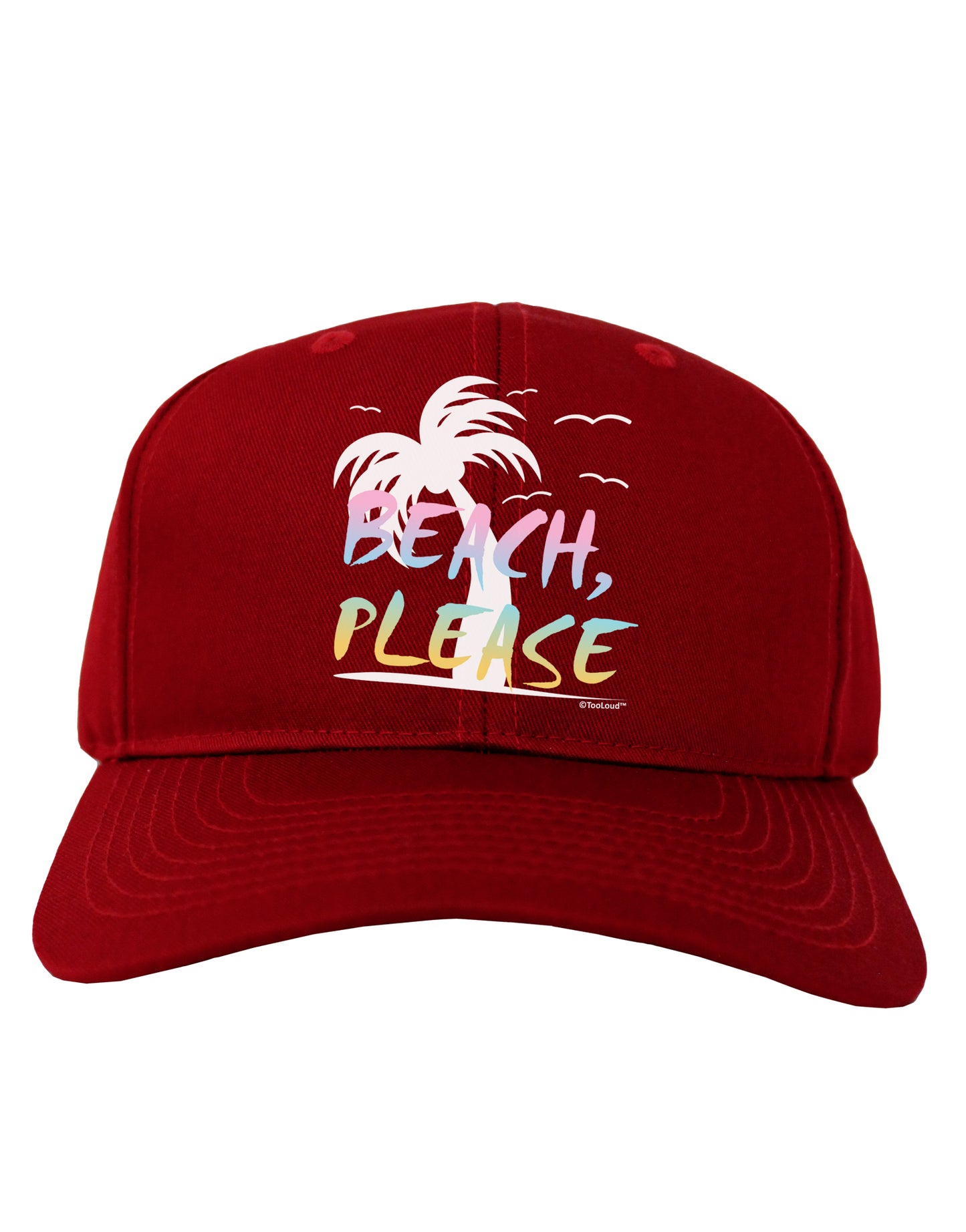 Beach Please - Summer Colors with Palm Trees Adult Dark Baseball Cap Hat-Baseball Cap-TooLoud-Red-One Size-Davson Sales