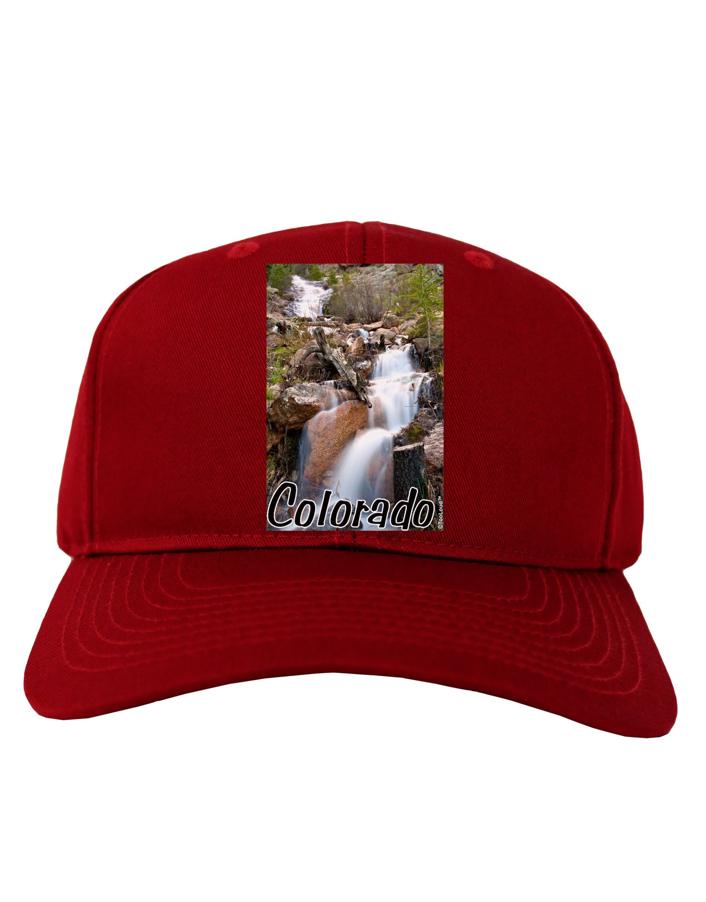 Colorado Waterfall Scene Text Adult Dark Baseball Cap Hat-Baseball Cap-TooLoud-Red-One Size-Davson Sales