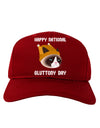 Gluttony Day Disgruntled Cat Adult Dark Baseball Cap Hat by-Baseball Cap-TooLoud-Red-One Size-Davson Sales