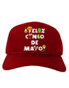 Feliz Cinco de Mayo - Fiesta Icons Adult Dark Baseball Cap Hat by TooLoud-Baseball Cap-TooLoud-Red-One Size-Davson Sales