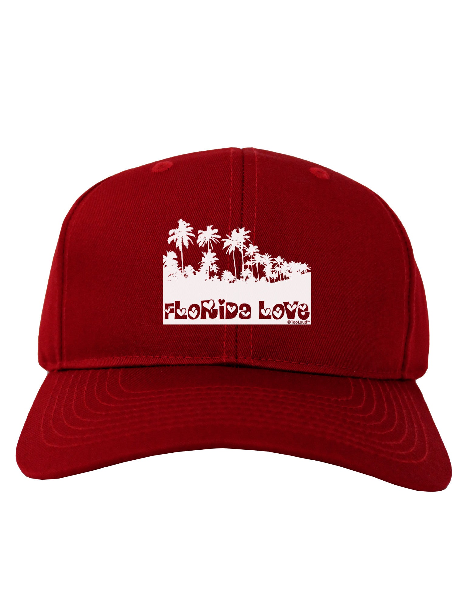 Florida Love - Palm Trees Cutout Design Adult Dark Baseball Cap Hat by TooLoud-Baseball Cap-TooLoud-Red-One Size-Davson Sales