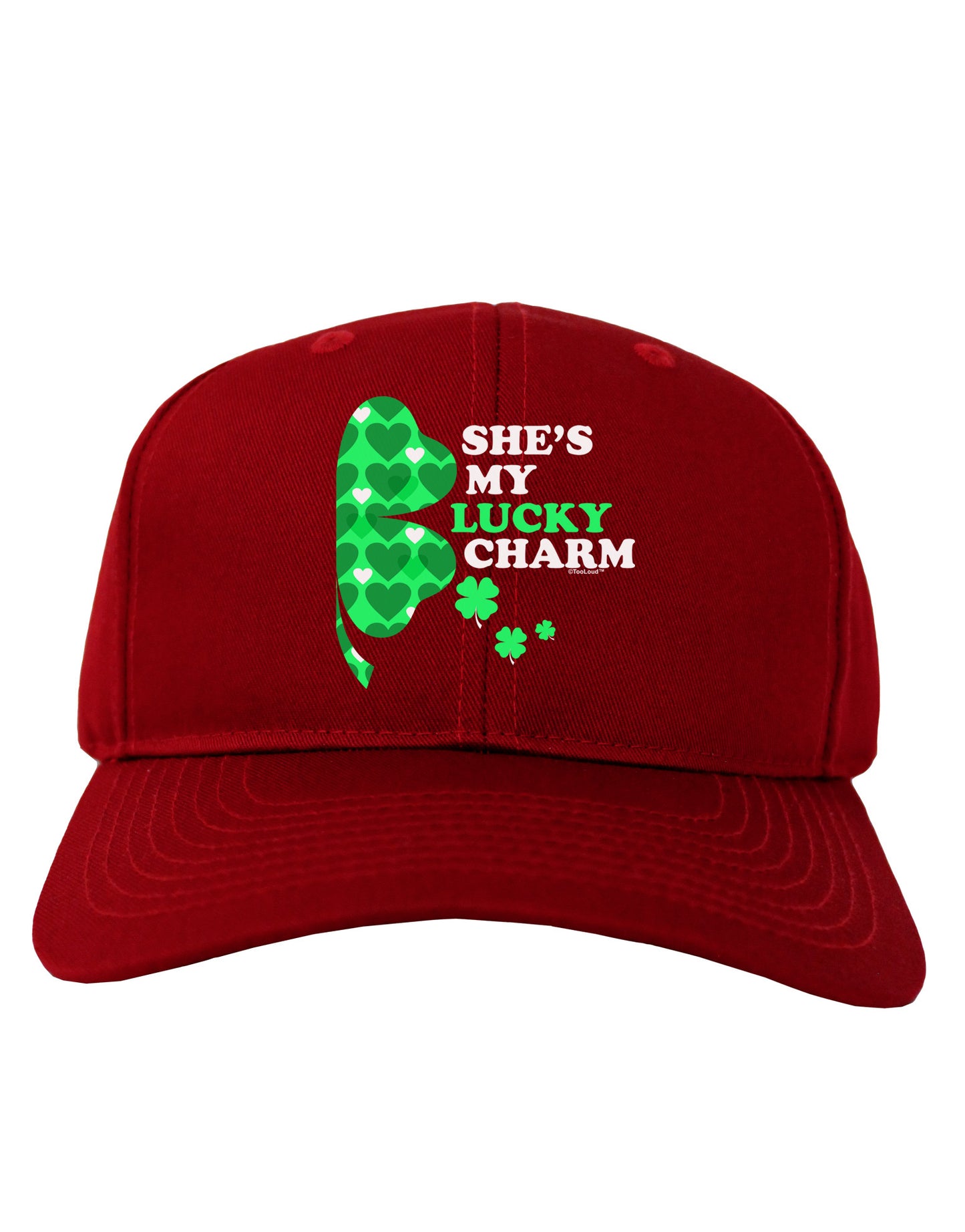 She's My Lucky Charm - Right Adult Dark Baseball Cap Hat-Baseball Cap-TooLoud-Red-One Size-Davson Sales