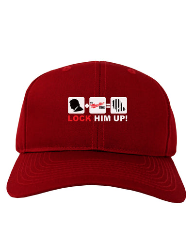 Lock Him Up Anti-Trump Funny Adult Dark Baseball Cap Hat by TooLoud-Baseball Cap-TooLoud-Red-One Size-Davson Sales