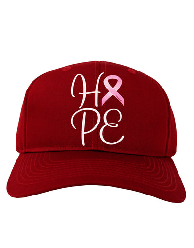 Hope - Breast Cancer Awareness Ribbon Adult Dark Baseball Cap Hat-Baseball Cap-TooLoud-Red-One Size-Davson Sales