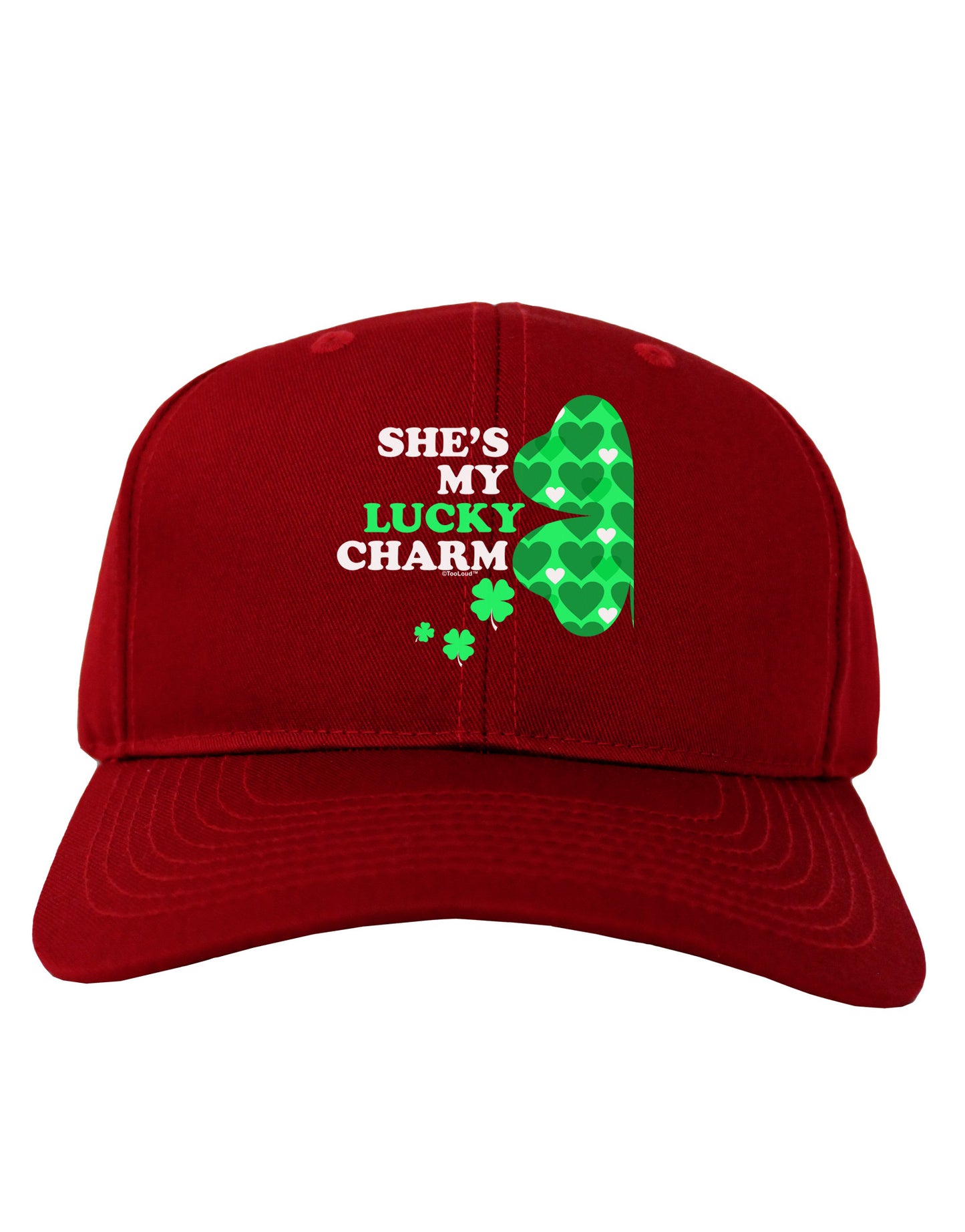 She's My Lucky Charm - Left Adult Dark Baseball Cap Hat-Baseball Cap-TooLoud-Red-One Size-Davson Sales