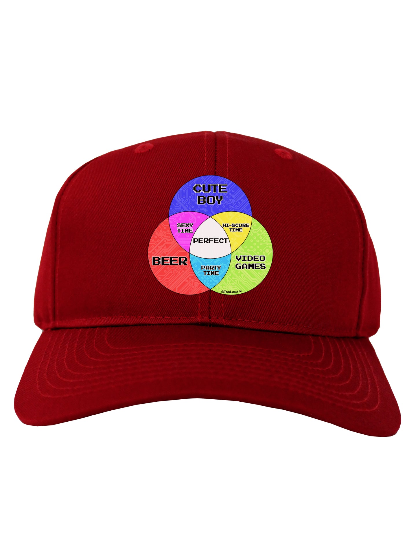 Beer Boy and Games Diagram Adult Dark Baseball Cap Hat-Baseball Cap-TooLoud-Red-One Size-Davson Sales