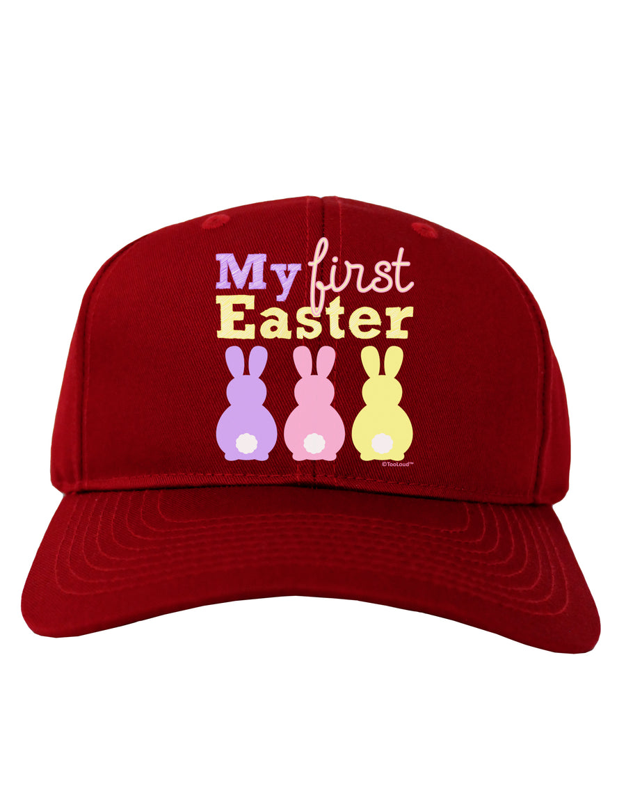 My First Easter - Three Bunnies Adult Dark Baseball Cap Hat by TooLoud-Baseball Cap-TooLoud-Black-One Size-Davson Sales