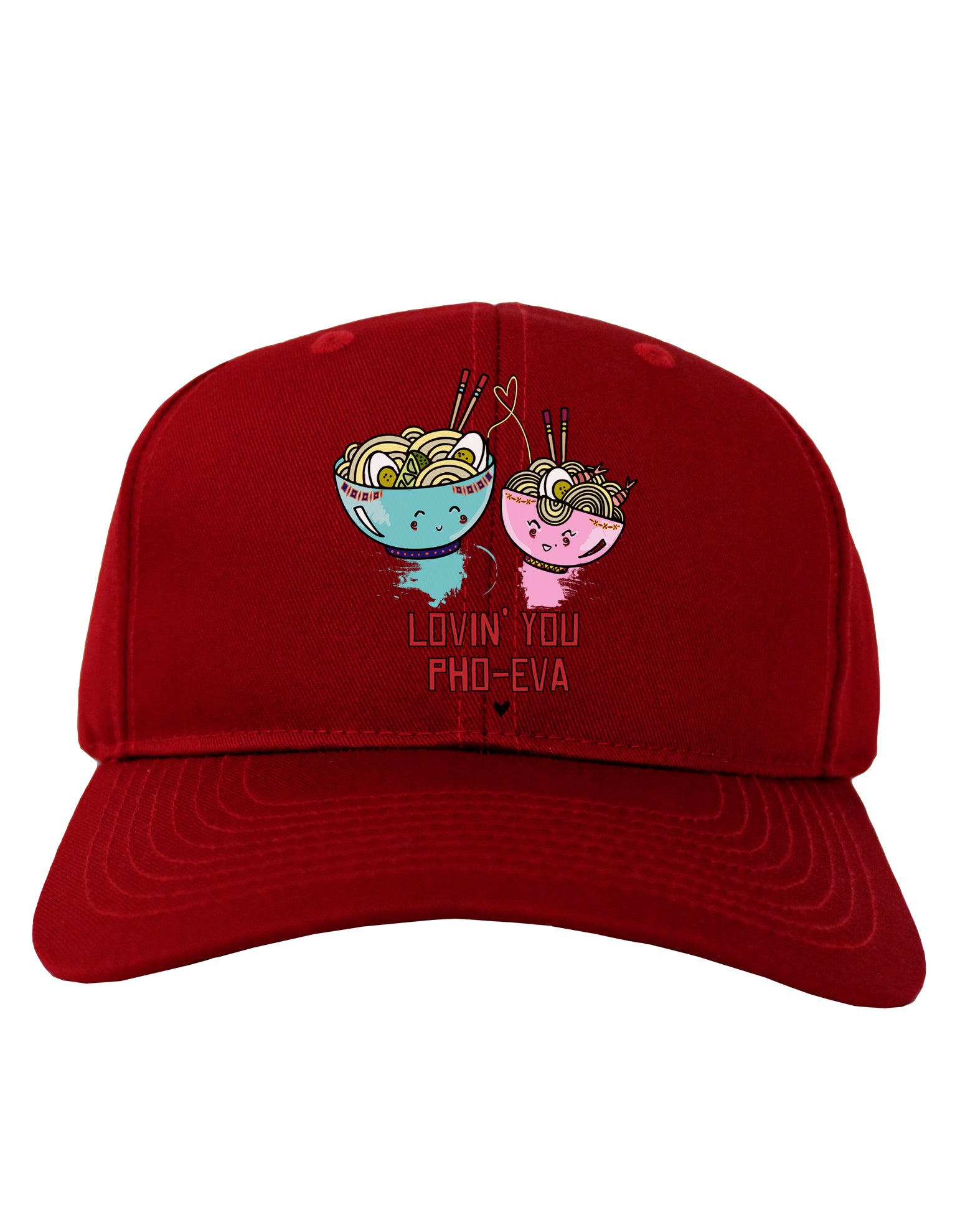 TooLoud Lovin you Pho Eva Dark Adult Dark Baseball Cap Hat-Baseball Cap-TooLoud-Red-One-Size-Fits-Most-Davson Sales